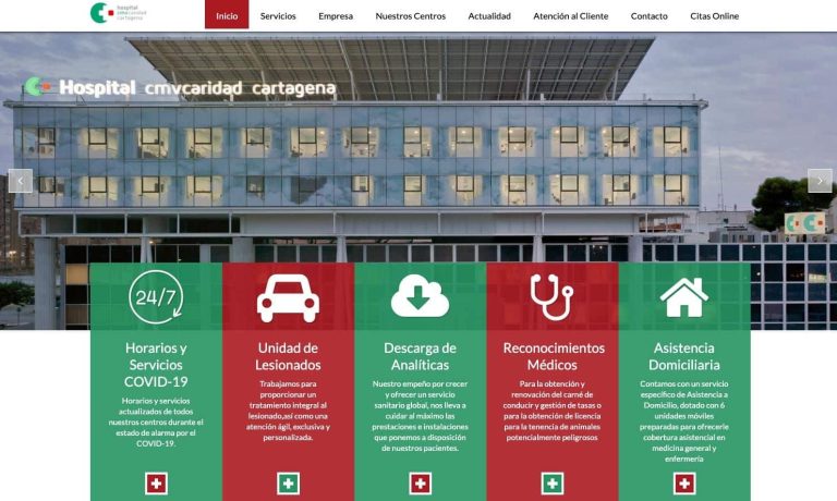 Nueva web para Centro médico virgen de la Caridad